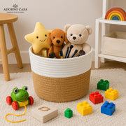 Sienna Jute & Cotton Basket β Beige Whisper